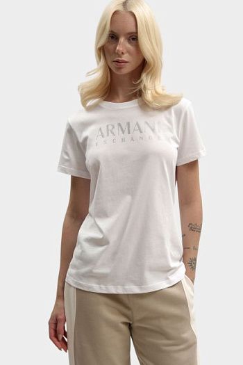 Футболка хлопковая белая Armani Exchange
