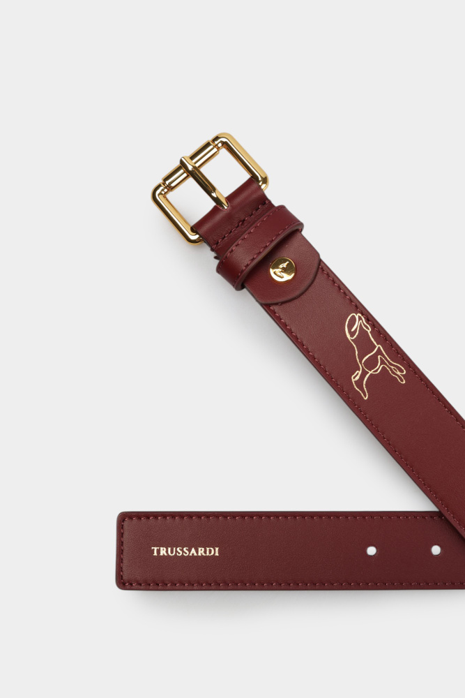 B343B000006N-WEL02L98-22UA Ремень Trussardi Бордовый