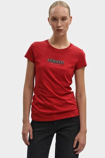 Футболка хлопковая красная Armani Exchange