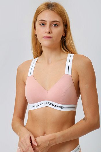 Бюстгальтер хлопковый розовый Armani Exchange