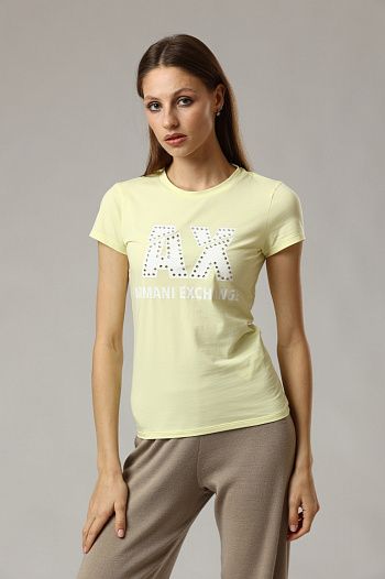 Футболка хлопковая салатовая Armani Exchange
