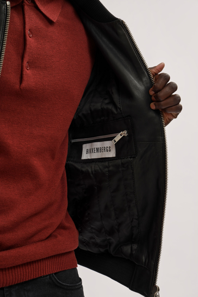 BML1031 Куртка кожаная Bikkembergs Черный