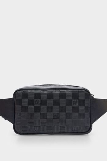 Сумка на пояс кожаная черная Karl Lagerfeld