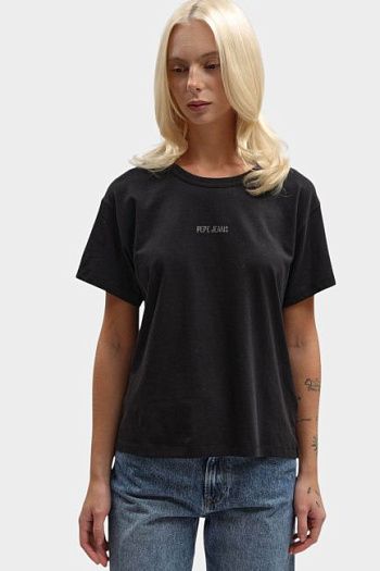 Футболка хлопковая черная Pepe Jeans