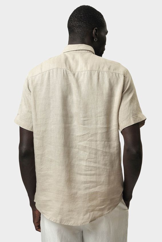 Рубашка льняная Armani Exchange Бежевый
