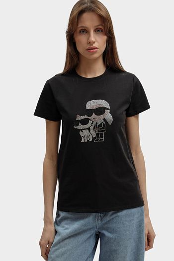 Футболка хлопковая черная Karl Lagerfeld