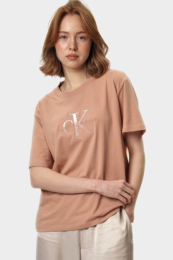 Футболка хлопковая розовая Calvin Klein Jeans