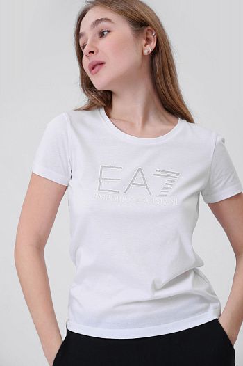 Футболка хлопковая белая EA7