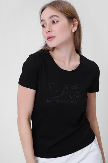 Футболка хлопковая черная EA7
