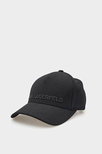 Кепка шерстяная черная Karl Lagerfeld