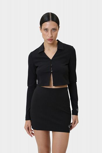 Блузка из вискозы черная  Calvin Klein Jeans