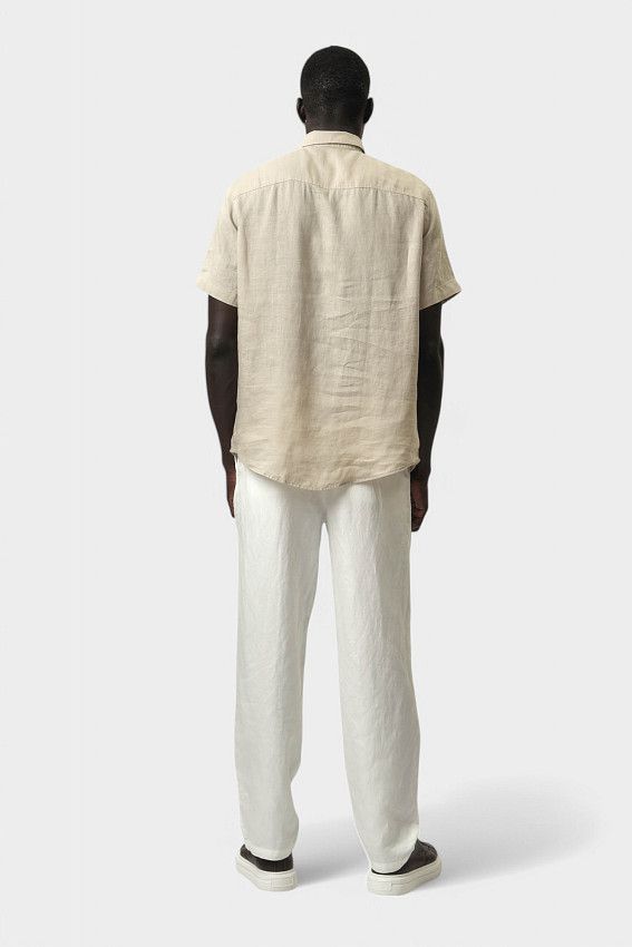 Рубашка льняная Armani Exchange Бежевый