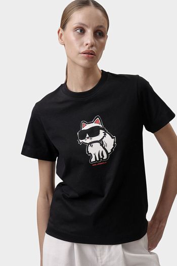 Футболка хлопковая черная Karl Lagerfeld