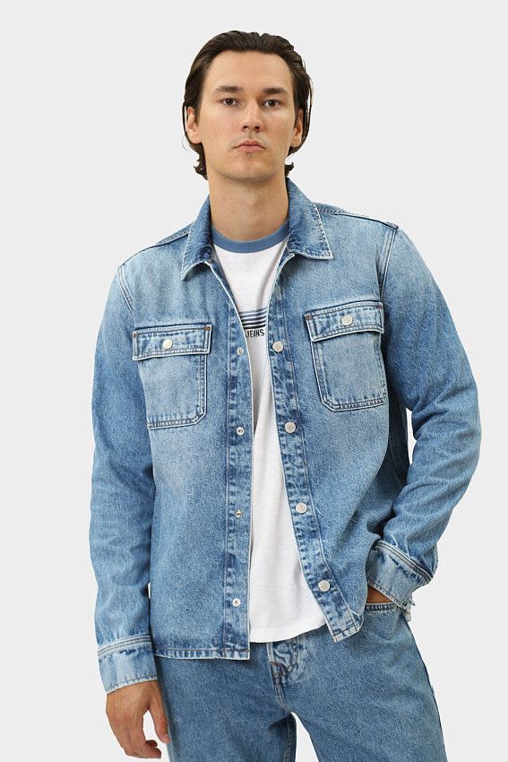 Рубашка с длинным рукавом Pepe Jeans Голубой