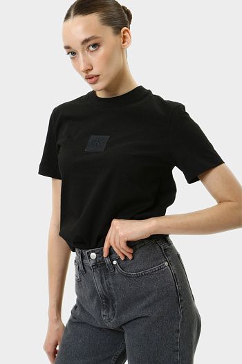Футболка хлопковая черная Calvin Klein Jeans