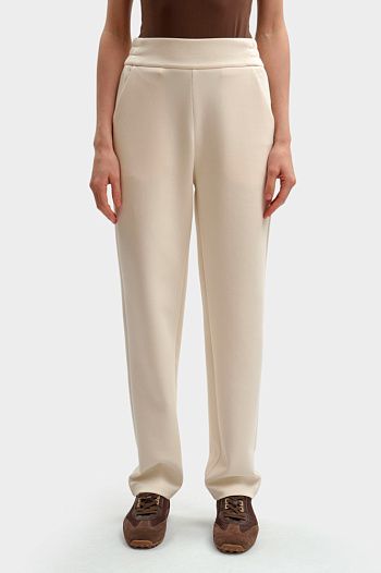 Брюки хлопковые молочные Emporio Armani