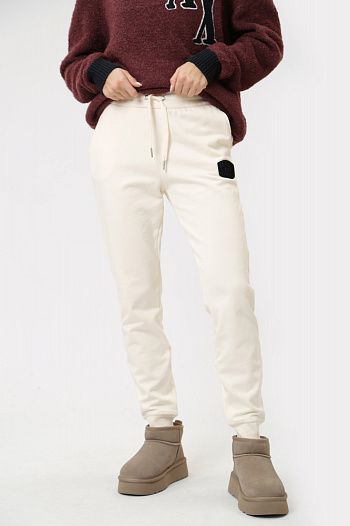 Брюки спортивные хлопковые молочные Armani Exchange