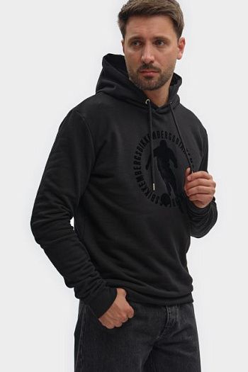 Худи хлопковое черное Bikkembergs