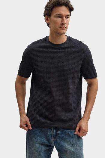 Футболка хлопковая черная Emporio Armani