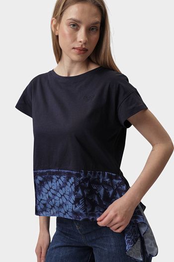 Футболка хлопковая синяя Emporio Armani