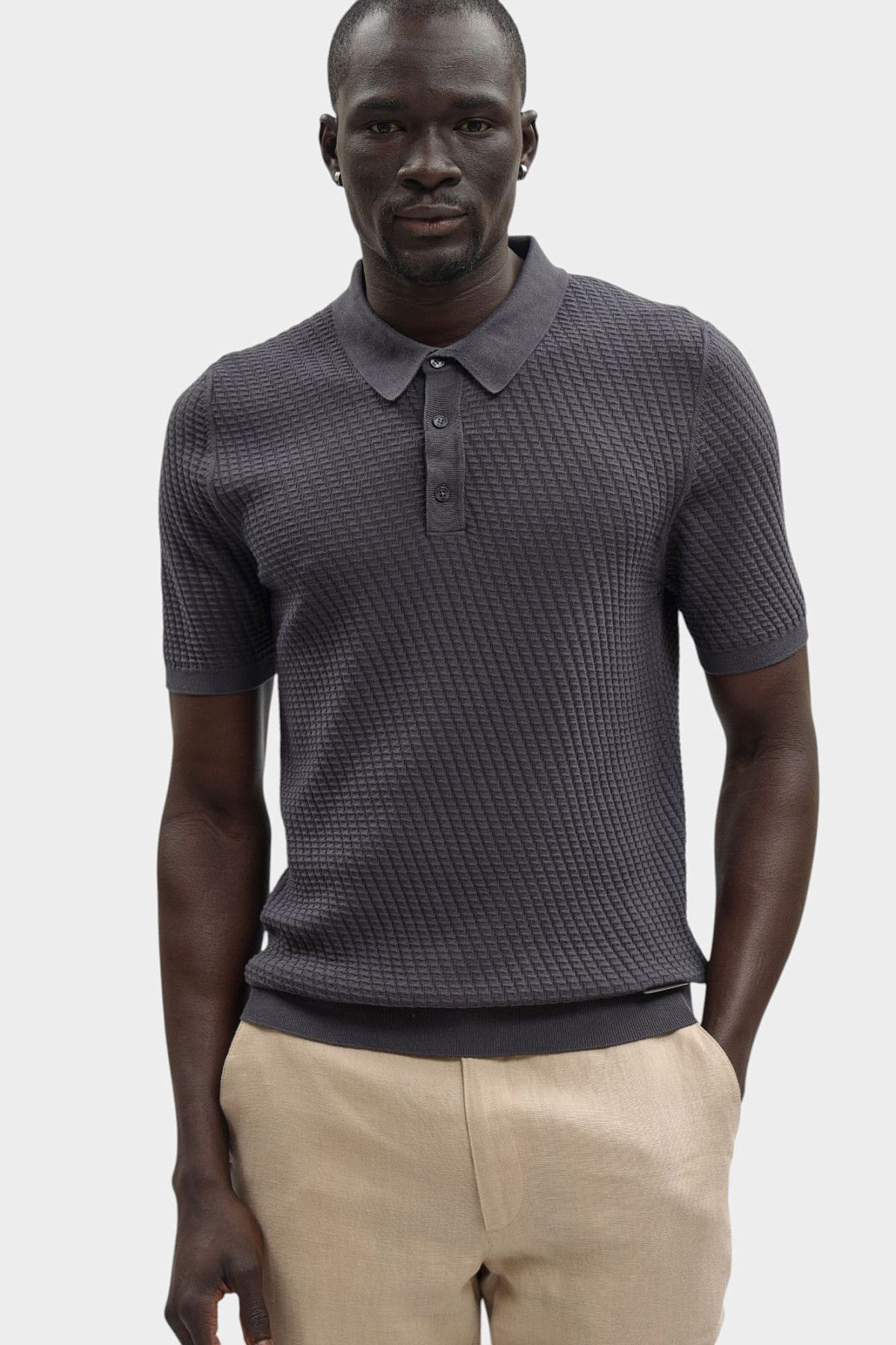 Поло трикотажное Trussardi Серый