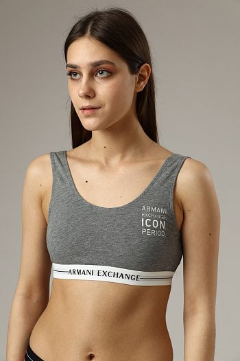 Топ хлопковый серый Armani Exchange