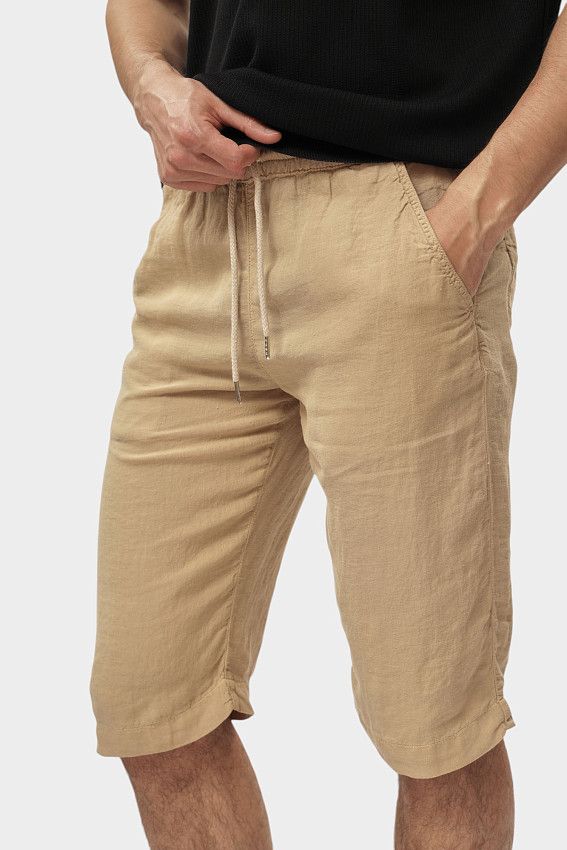 Шорты льняные Karl Lagerfeld Бежевый
