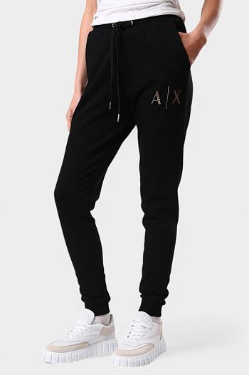 Брюки спортивные хлопковые черные Armani Exchange