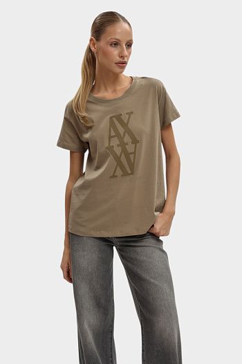 Футболка хлопковая коричневая Armani Exchange