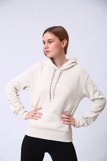 Худи хлопковое молочное  Calvin Klein Jeans