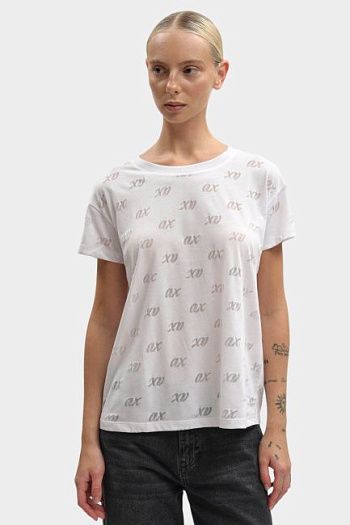 Футболка приталенная хлопковая белая Armani Exchange