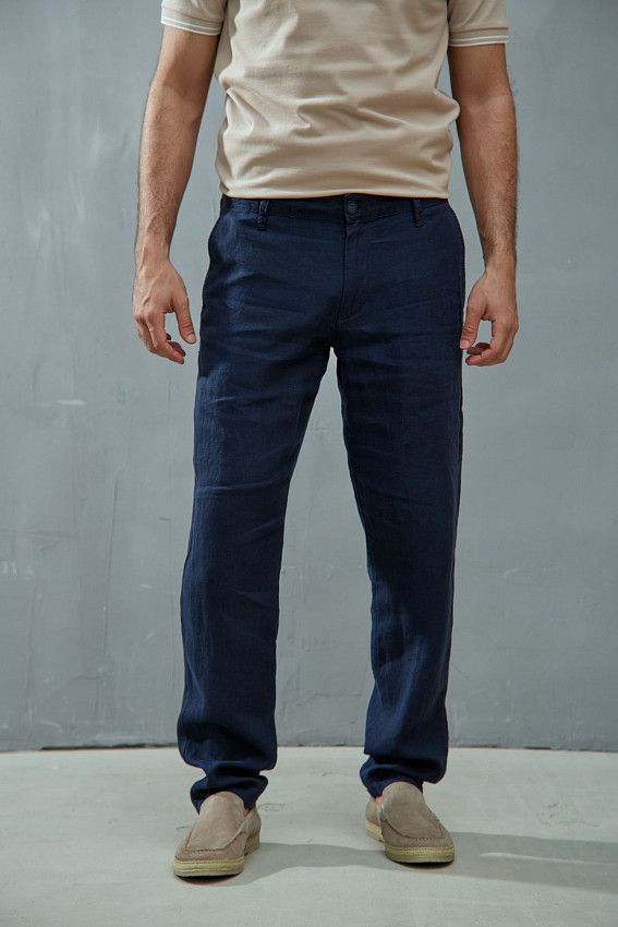 Брюки льняные Van Mich Синий