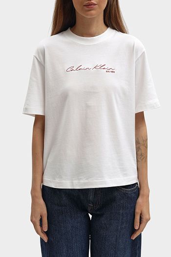 Футболка хлопковая белая Calvin Klein Jeans