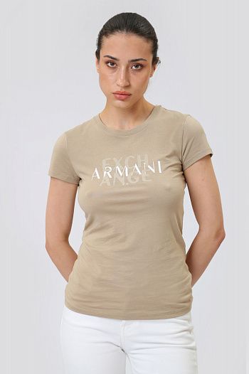 Футболка хлопковая бежевая Armani Exchange