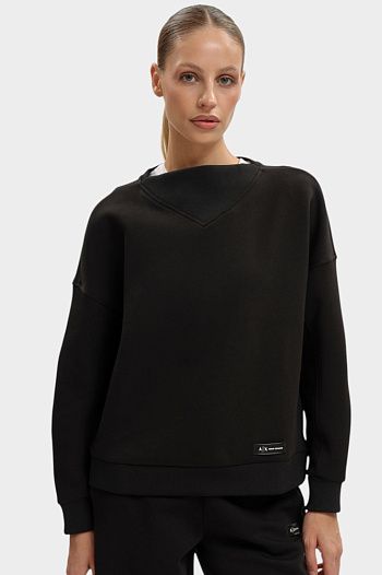 Свитшот хлопковый черный Armani Exchange