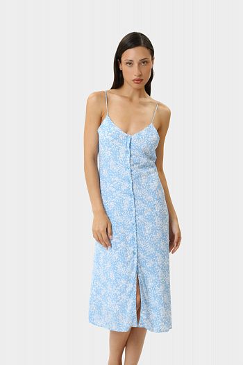 Платье из вискозы голубое  Calvin Klein Jeans
