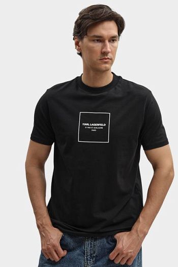 Футболка хлопковая черная Karl Lagerfeld