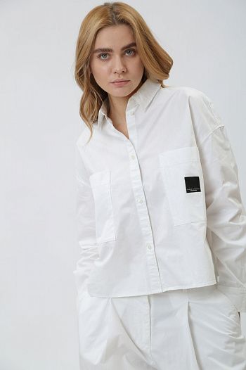 Рубашка с длиным рукавом хлопковая белая Armani Exchange