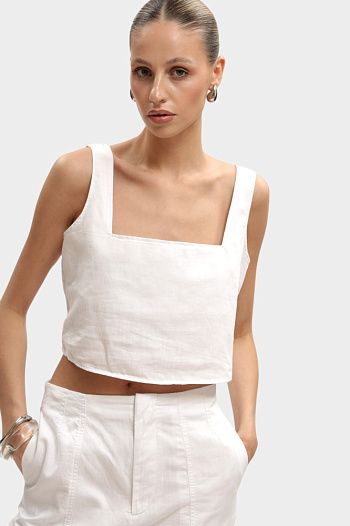 Топ хлопковый белый Calvin Klein Jeans