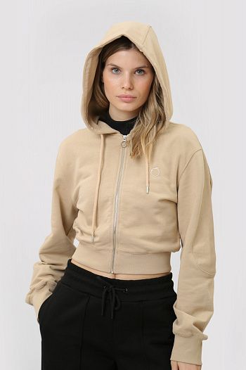 Толстовка с капюшоном хлопковая бежевая Trussardi