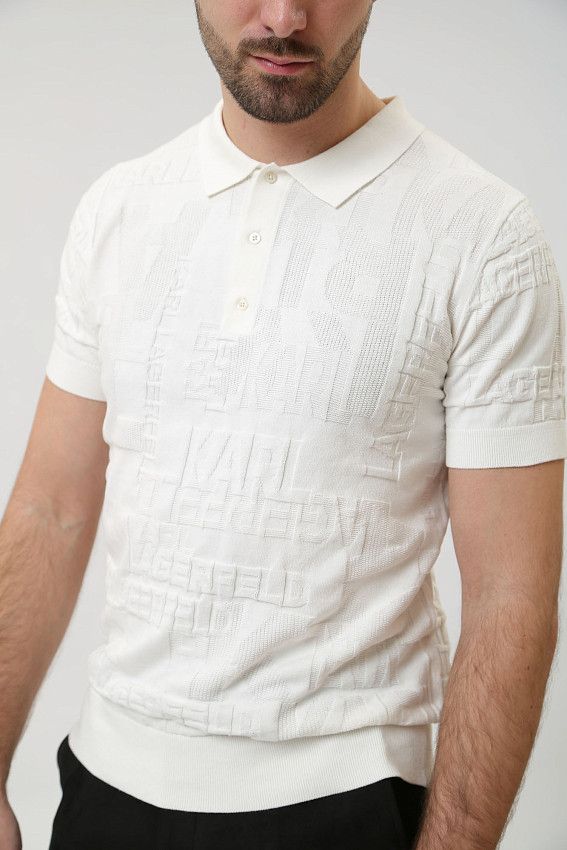 Поло трикотажное Karl Lagerfeld Бежевый