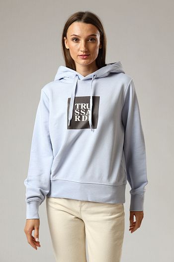 Худи хлопковое голубое  Trussardi
