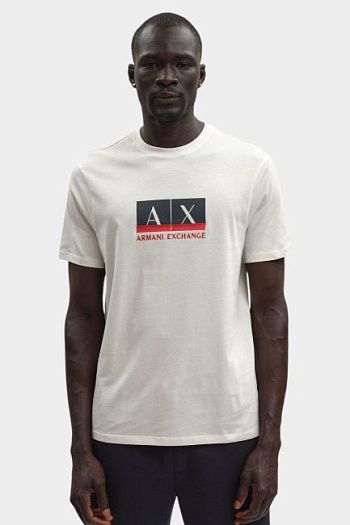 Футболка хлопковая молочный Armani Exchange