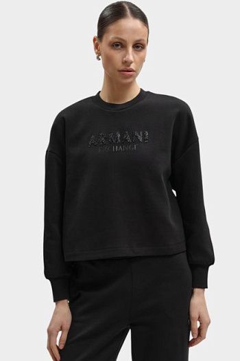 Свитшот хлопковый черный Armani Exchange