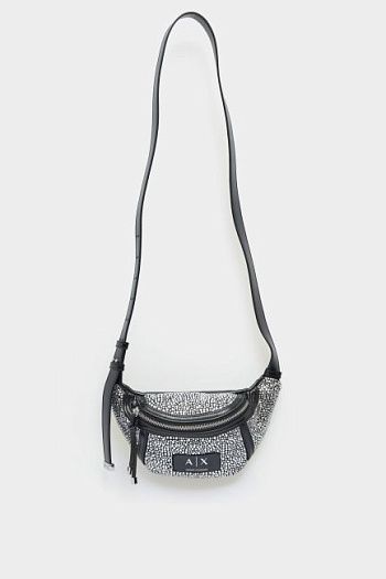 Сумка на пояс черная Armani Exchange