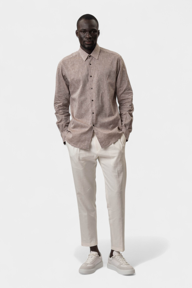 552627_605000 Сорочка льняная Karl Lagerfeld Коричневый