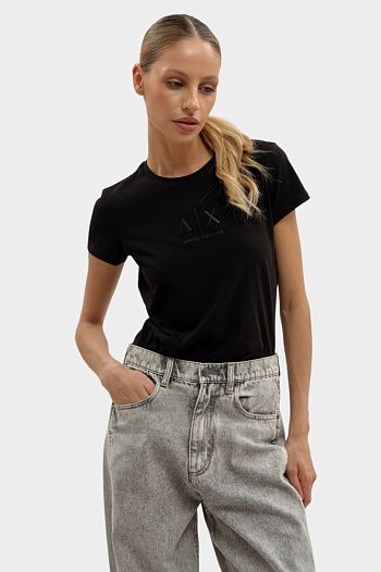 Футболка хлопковая черная Armani Exchange
