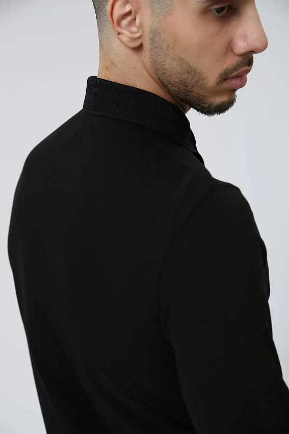 Поло с длинным рукавом Armani Exchange Черный