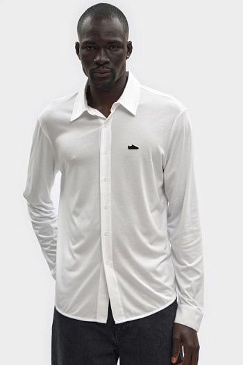 Рубашка хлопковая белая Bikkembergs