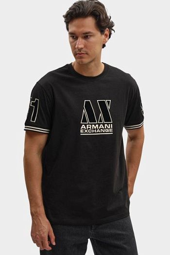 Футболка хлопковая черная Armani Exchange
